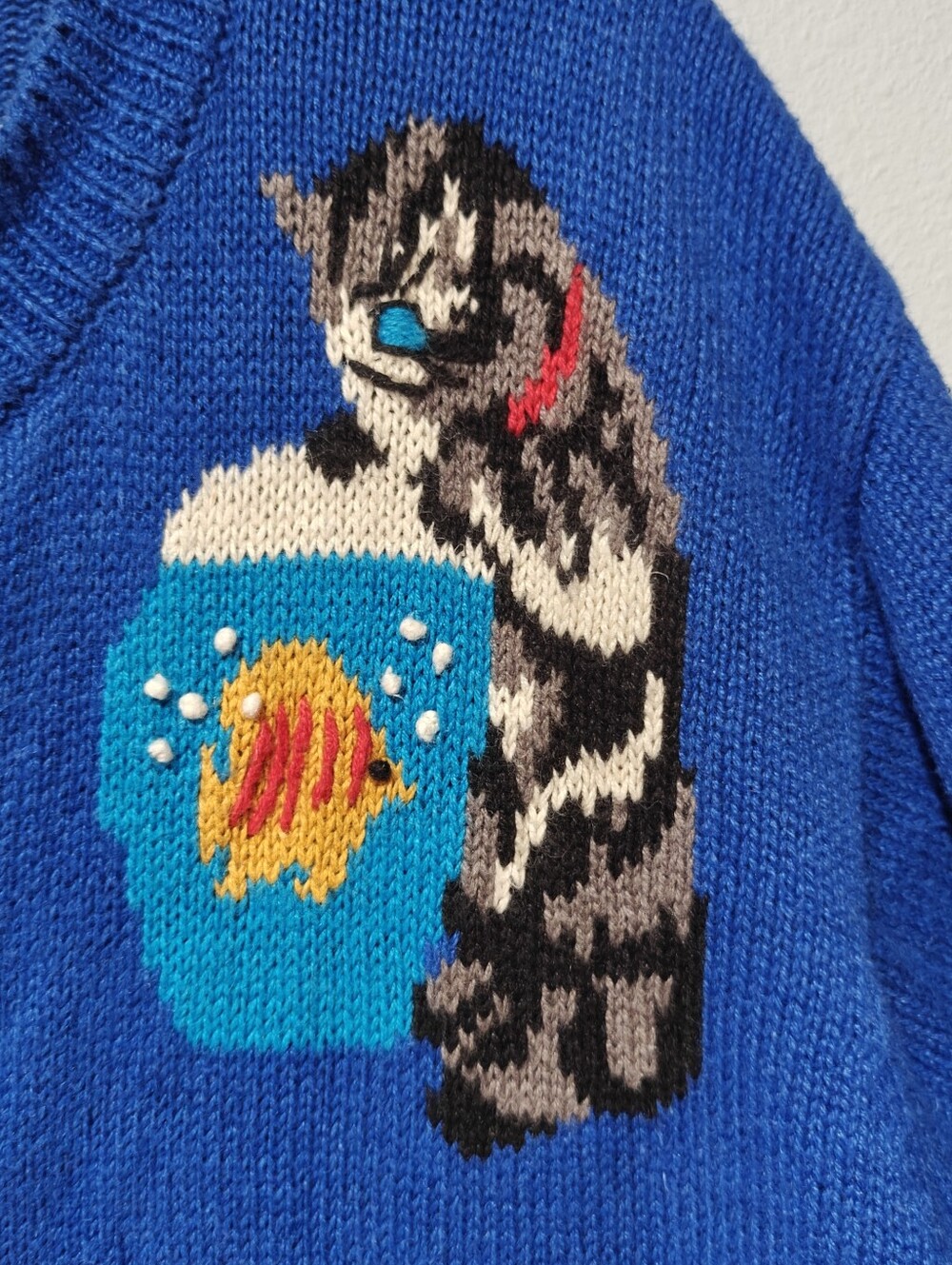 Rare Cat Knit Sweater Large Grandma 3D Cats The Quacker Factory Heavy - Picture 4 of 9